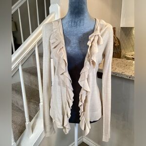 New York & Company Ruffle Cardigan Size Small